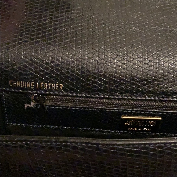 Antonio Scepi Blue Leather Satchel Made in Italy - Picture 8 of 13